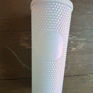 Starbucks Iridescent Studded Tumbler - White with Pink/Blue Sheen